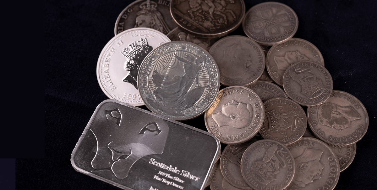 1 cash for gold uk about image of silver bar and coins